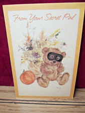 Mary Hamilton Halloween Secret Pal Card Vintage Marys Bears Hallmark Unused picture