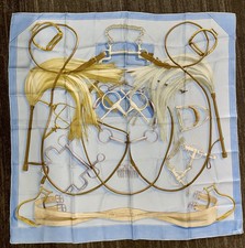 HERMES Hermes Carre 90 Projets Carres au Crayon Project of Crayon Scarf Silk Blu picture