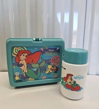 Vintage Disney The Little Mermaid Lunchbox & Thermos Set Made in USA picture