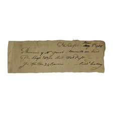 1785 Philadelphia Shipping Receipt – Sloop Hope – 24 Barrels Flour – Rich Calley picture