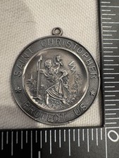 vintage sterling silver saint christopher pendant picture