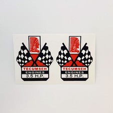 3.5 Hp TECUMSEH ENGINE DECALS x 2, Vinyl STICKERS for Mower, Go Kart, Etc. picture