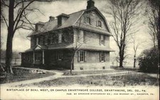 Swarthmore College Pennsylvania PA Benjamin West Birthplace c1910 Postcard picture