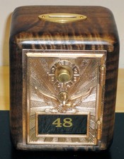 Antique P O Box Door Bank-Early 1900's Brass-