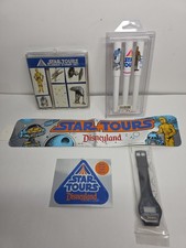 Original 1986 Disneyland Star Tours Lot 87' Inaugural Watch, Stamp set, Pens ... picture