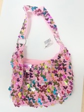 BRAND NEW PINK Disney World Sequin/Payette Mickey Head Purse picture
