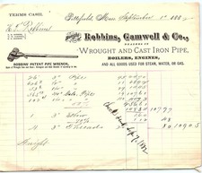 1882 Pittsfield MA Robbins, Gamwell & Co. Plumbing Bill picture