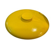 VTG COPCO Denmark D4 Yellow Cast Iron Enameled Dutch Oven Domed Lid ONLY 4 Qts picture