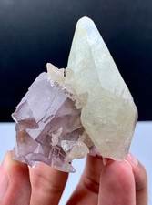 81 Gram Nice Combo Of Cubic Fluorite With Green Calcite From Baluchistan Pak. picture