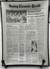 Vintage 1972 Augusta Chronicle-Herald Glass Tray Vietnam War Nixon Era 5x7 picture