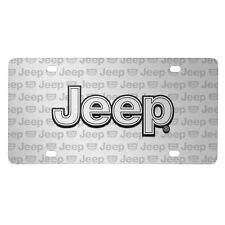 Jeep 3D Logo on Logo Pattern Brushed Aluminum License Plate picture