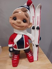 Vintage 1970s Atlantic Mold Ceramic Smiley Skier Boy Custom Dynastar Skis 11