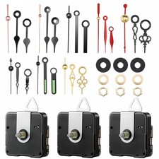 3 PCS Silent Quartz Clock Mechanism Kit 8 Pairs Short Hands 16/20/23mm Shaft picture