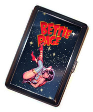 Bettie P.  pinup SPACE WALK Cigarette Case vintage Handmade Metal Wallet Stash picture