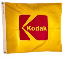 Vintage Kodak K Logo Advertising Flag NYL-GLO Red Yellow Original Box picture