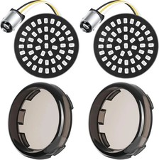 PBYMT New 1157 LED Motorcycle Rear Turn Signals Bulbs 2 Inch Bullet Lights with picture