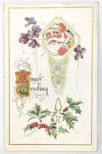 Santa Claus Christmas Postcard Antique 1910s Posted Milwaukee Wisconsin picture
