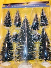 Christmas Holiday Lemax Village Carole Towne 9 Flocked Pine Tree Assorted Craft picture