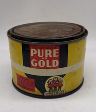 Vintage Pep Boys Pure as Gold Lubricant Grease Metal Tin Can Paper Label picture