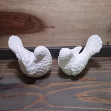 Pair White Dove Figurines, Italy Made Decorative Figurine Set picture