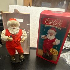 1999 Coca-Cola Rocking Santa Animated Jingle Bell Rock Tested Works w/ Box picture
