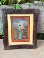Vintage Framed Victorian Lady Art Print Rustic Wooden Frame Wall Decor 13