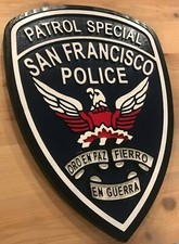 San Francisco Police Patrol Special 3D routed patch plaque wood Sign Custom  picture