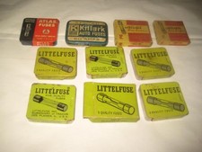 Auto Fuses Vintage Lot of 10 Various Tins Atlas Killark Littlefuse picture