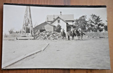 Goldendale Washington Hamilton House w Men on Horses Real Photo Postcard RPPC picture