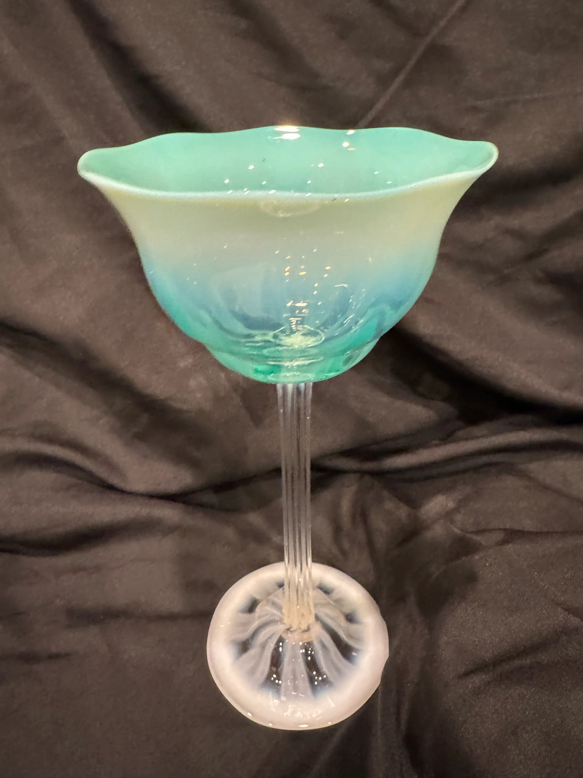 Signed Pastel Opalescent Goblet by Louis Comfort Tiffany / Tiffany Studios -