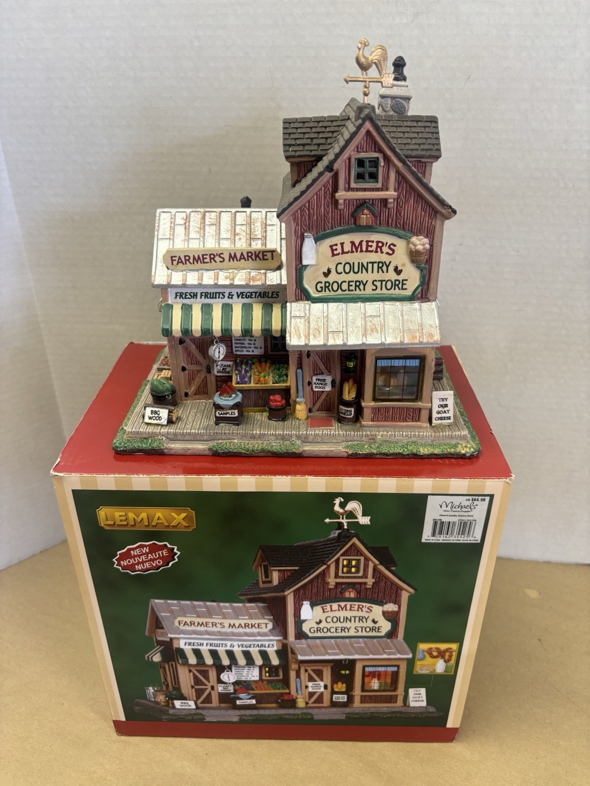 2013 Lemax Elmers Country Grocery Store Porcelain Building #35525 - No Light EUC