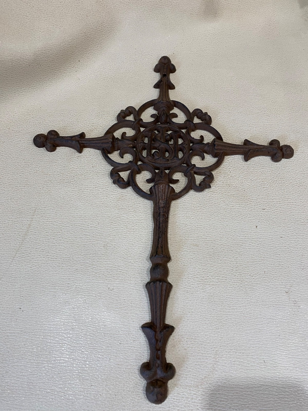 18 Inch Cast Iron Metal Large Cross Ornate Western Rustic Wall Decor