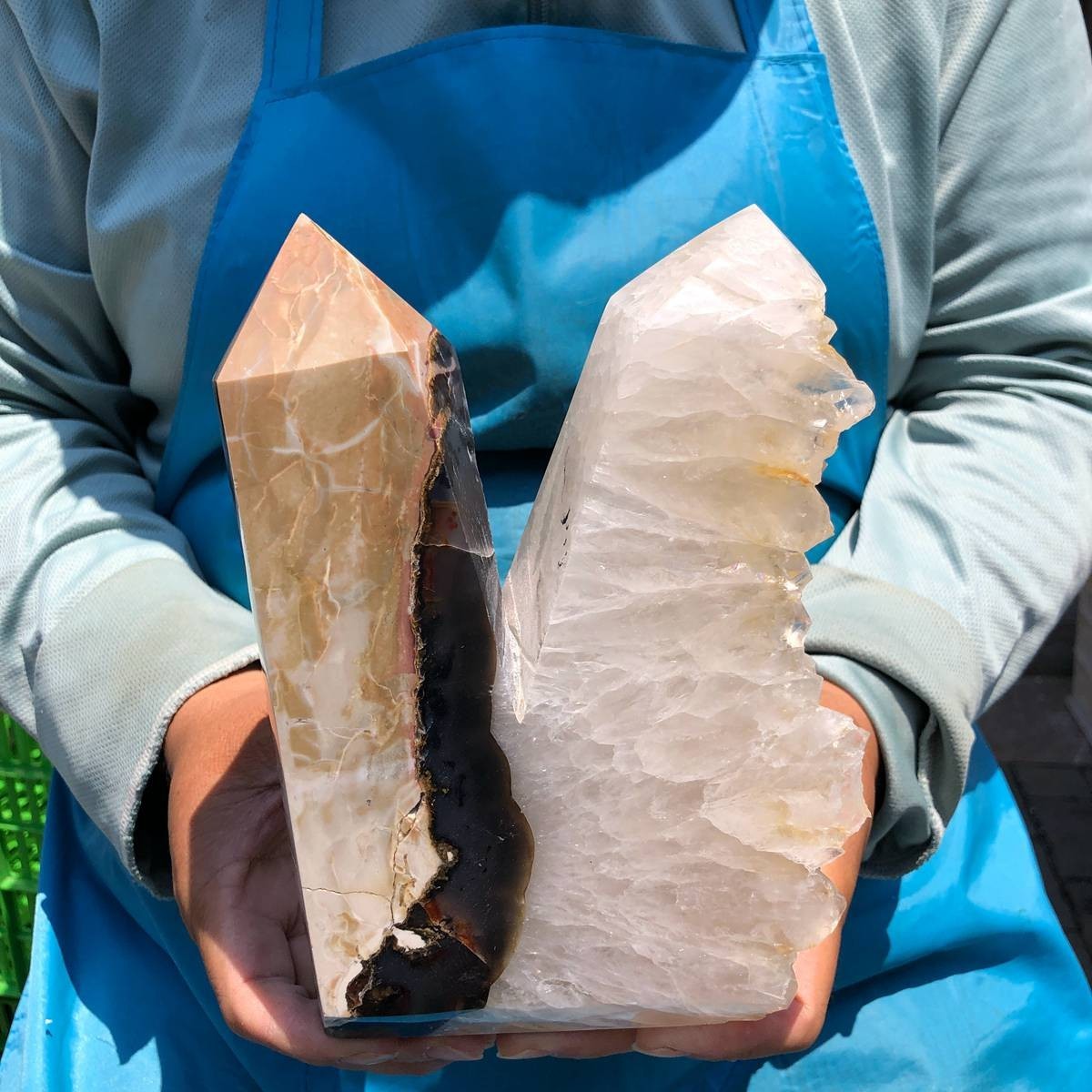 4.7 LB Natural Volcano Agate Multi‑Point Geode Tower Crystal Specimen 5715