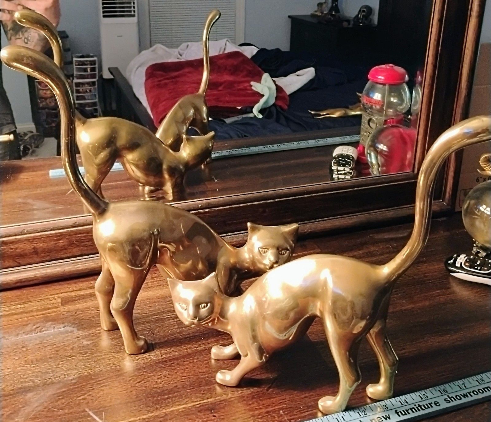 BRASS  SIAMESE CATS Vintage Set