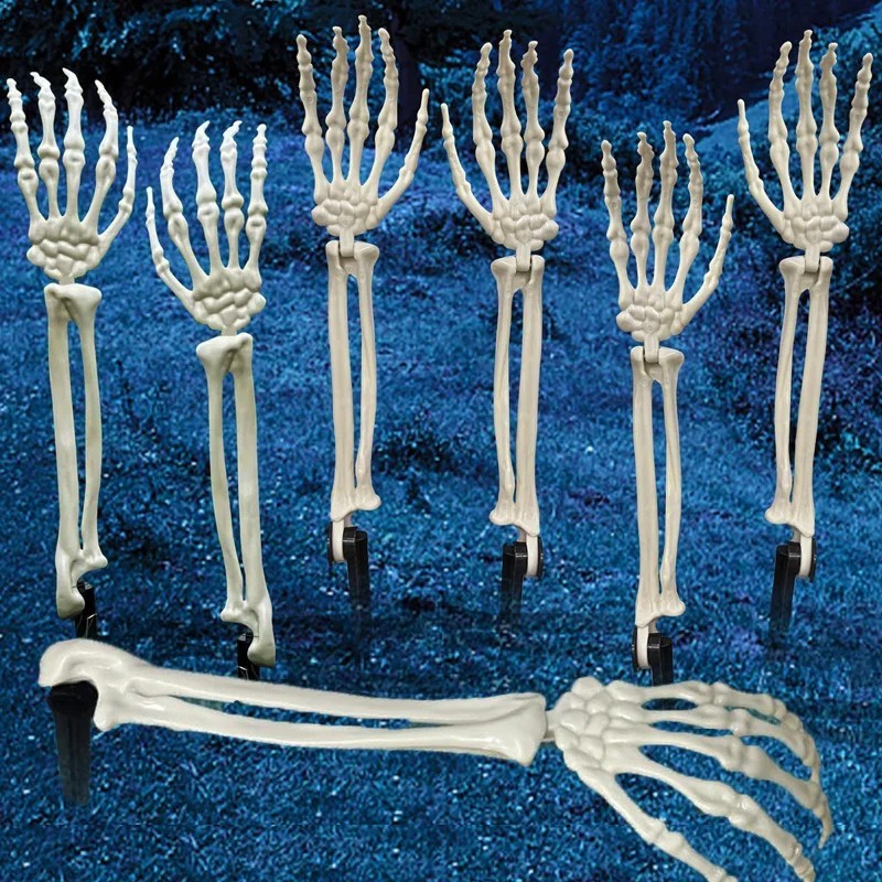 Halloween Skeleton Stakes Decorations, Creepy Hands Arms with Lawn Stakes, Reali