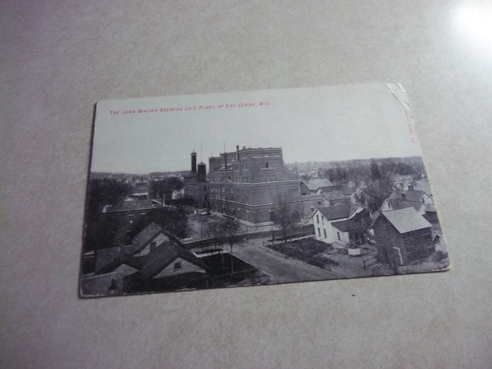 Vintage PRE PRO WALTER BREWERY REAL PICTURE POSTCARD Beer Eau Claire Wisconsin