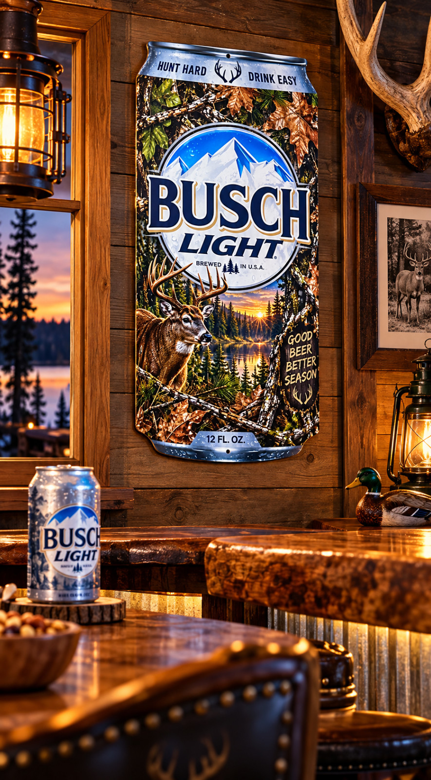 Busch Light Deer Hunting Can Sign - 13.5
