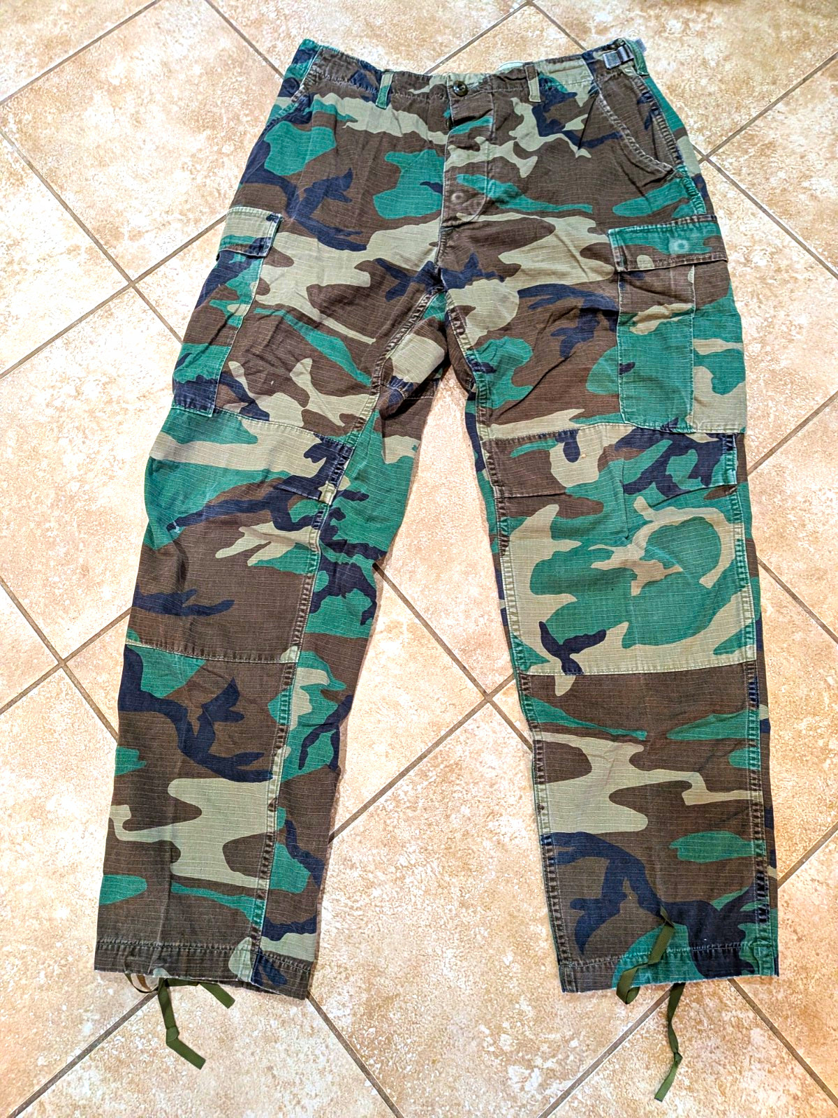 VTG 1991 USGI 100% Cotton Ripstop Woodland Camo BDU Cargo Pants – Medium Regular