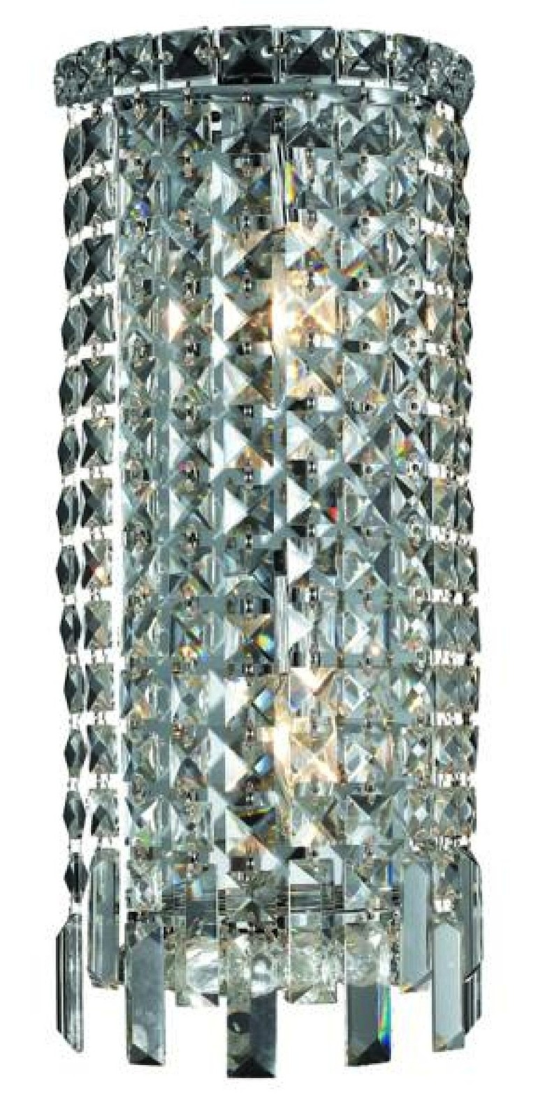 Elegant Lighting 2031W8C/RC Maxim 18-Inch High 2-Light Wall Sconce, Chrome Fi...