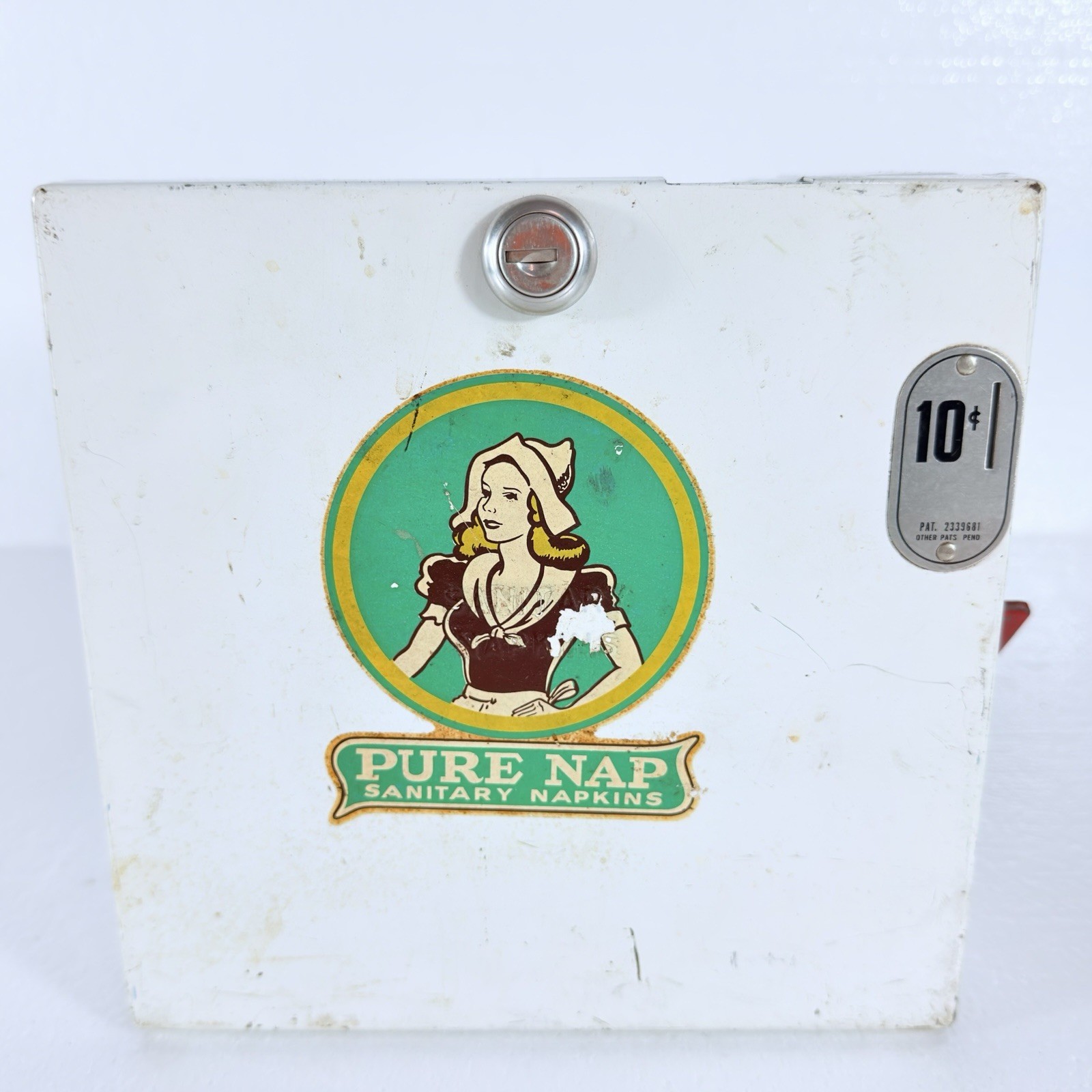 Vintage Pure Nap Sanitary Napkins Dispenser Circa 1940\'s - No Key