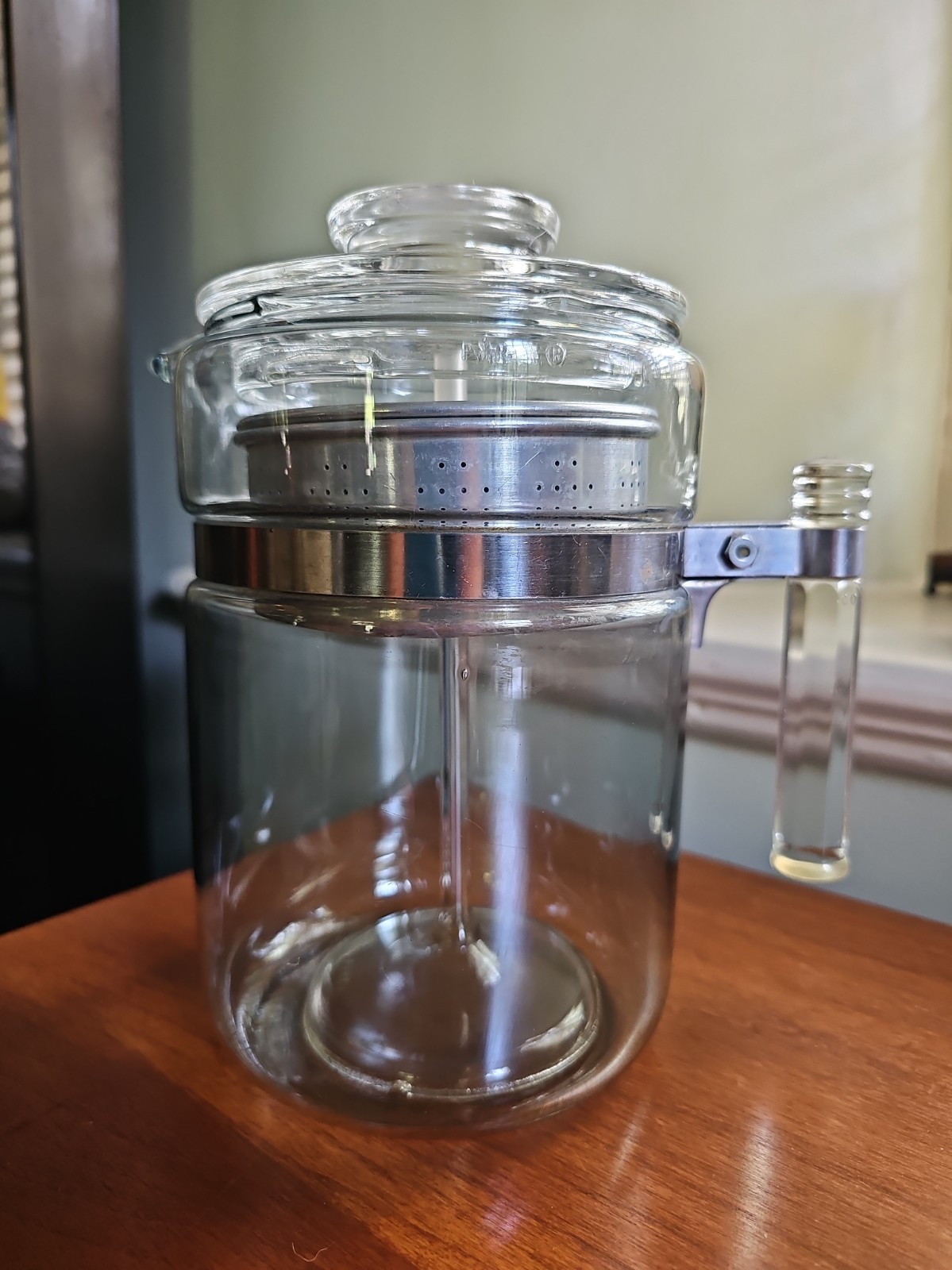 Vintage Pyrex Flameware 7826-B Glass Handle 6 Cup Coffee Percolator Complete 