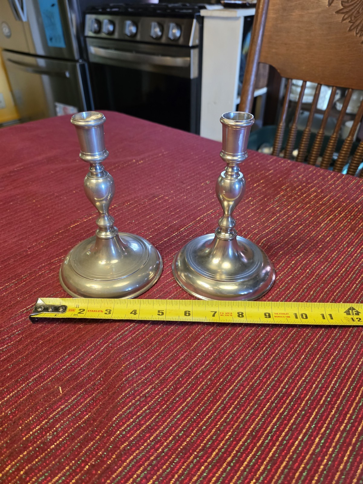 Vintage Royal Holland Pewter Candle holder, pair