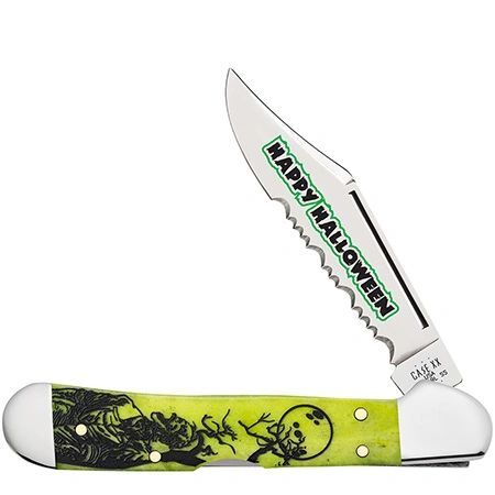 Case XX 2024 Happy Halloween Mini Copperlock Smooth Lime Green Knife 10632