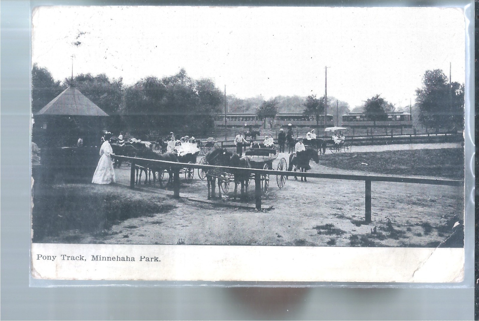 NICE EARLY VIEW OF THE PONY TRACK AT MINNEHAHA PARK IN MINNEAPOLIS, MN