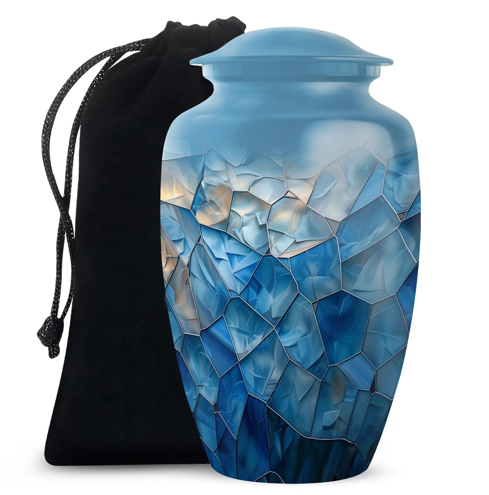 Abstract Large Urn For Adult Ashes 10 Inch ship by fedex 1 day sale