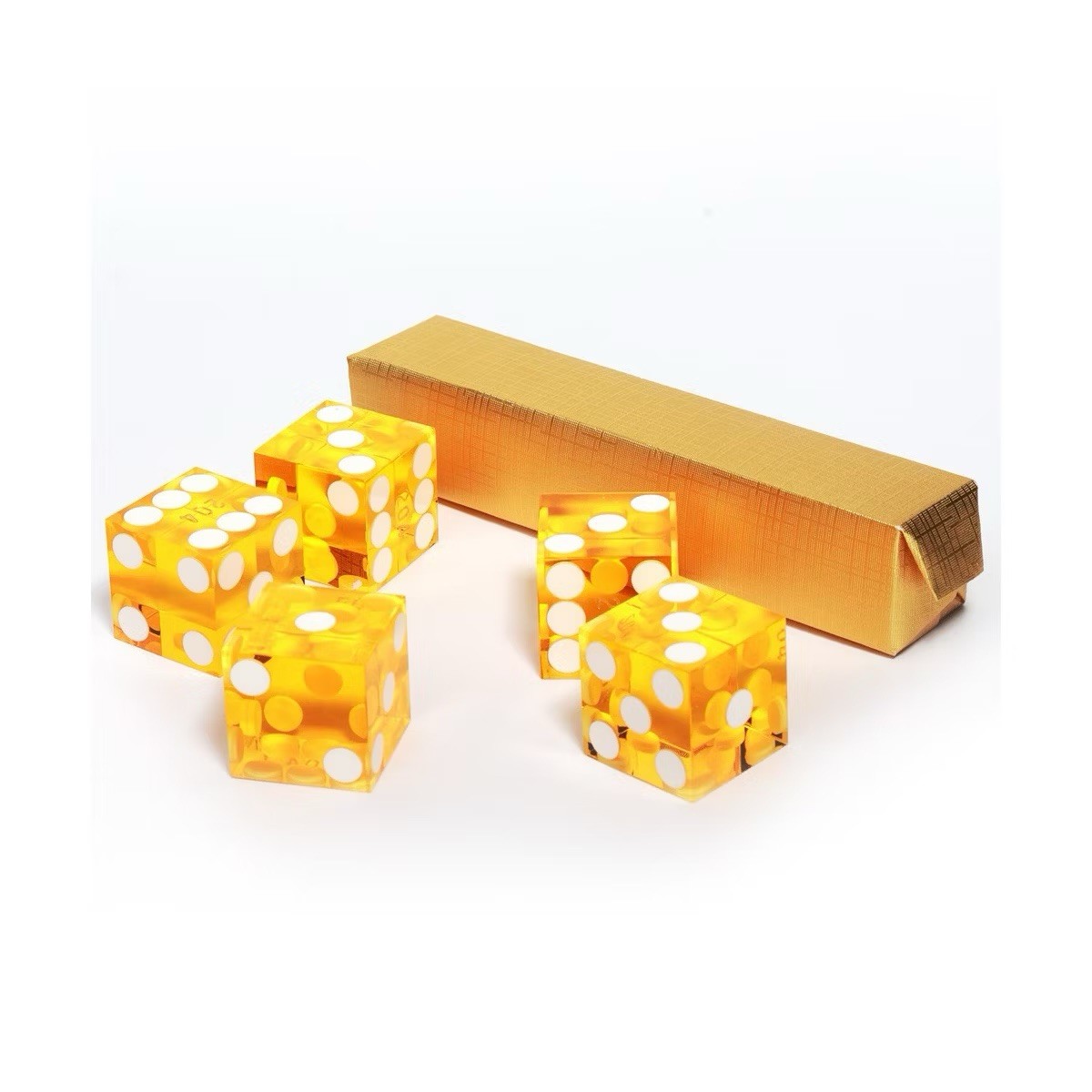 19mm Grade A  Professional Yellow Casino Dice - Set of 5 Item 30-0983