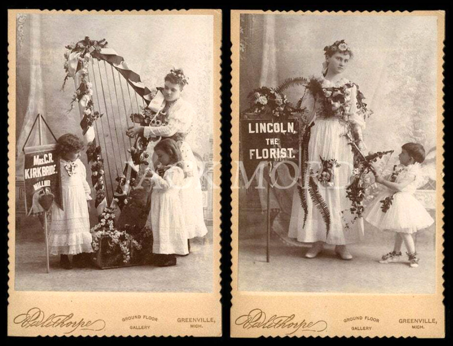 Beautiful Antique Photos Advertising Sign Women Angel Girls Banner Lady Photo