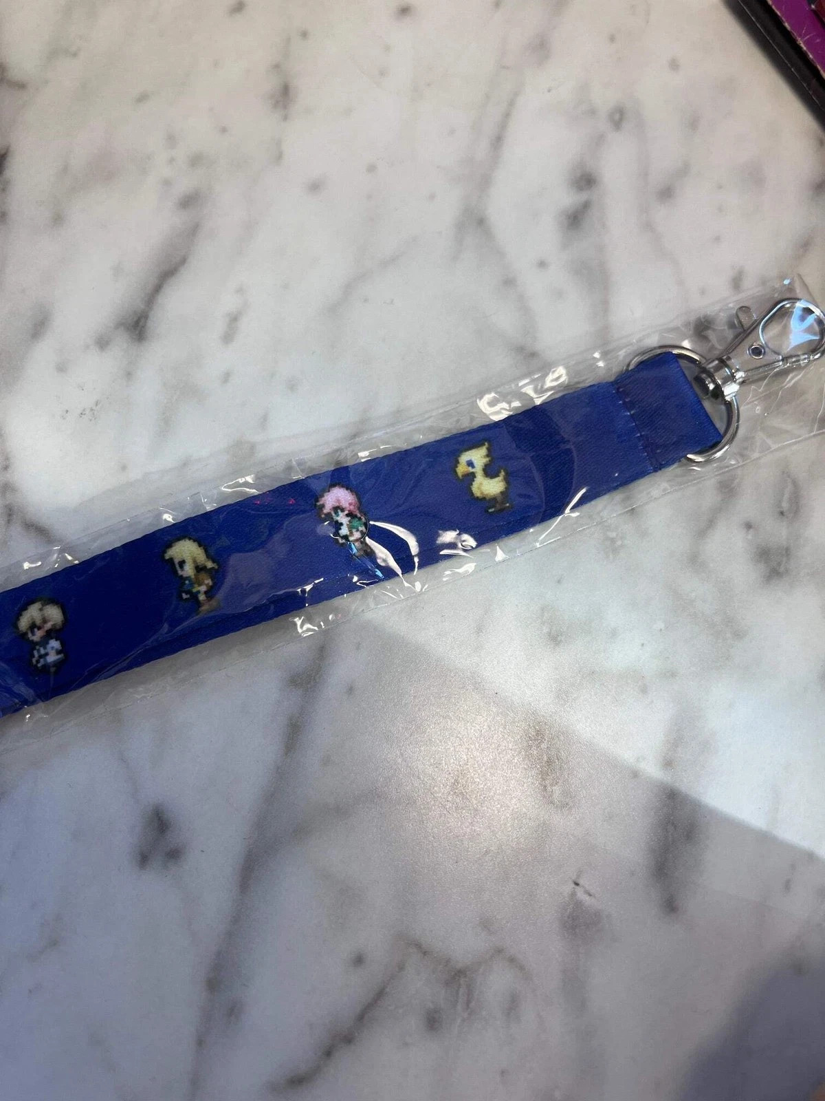 Final Fantasy 7 New Square Enix Lanyard 8 bit exclusive blue