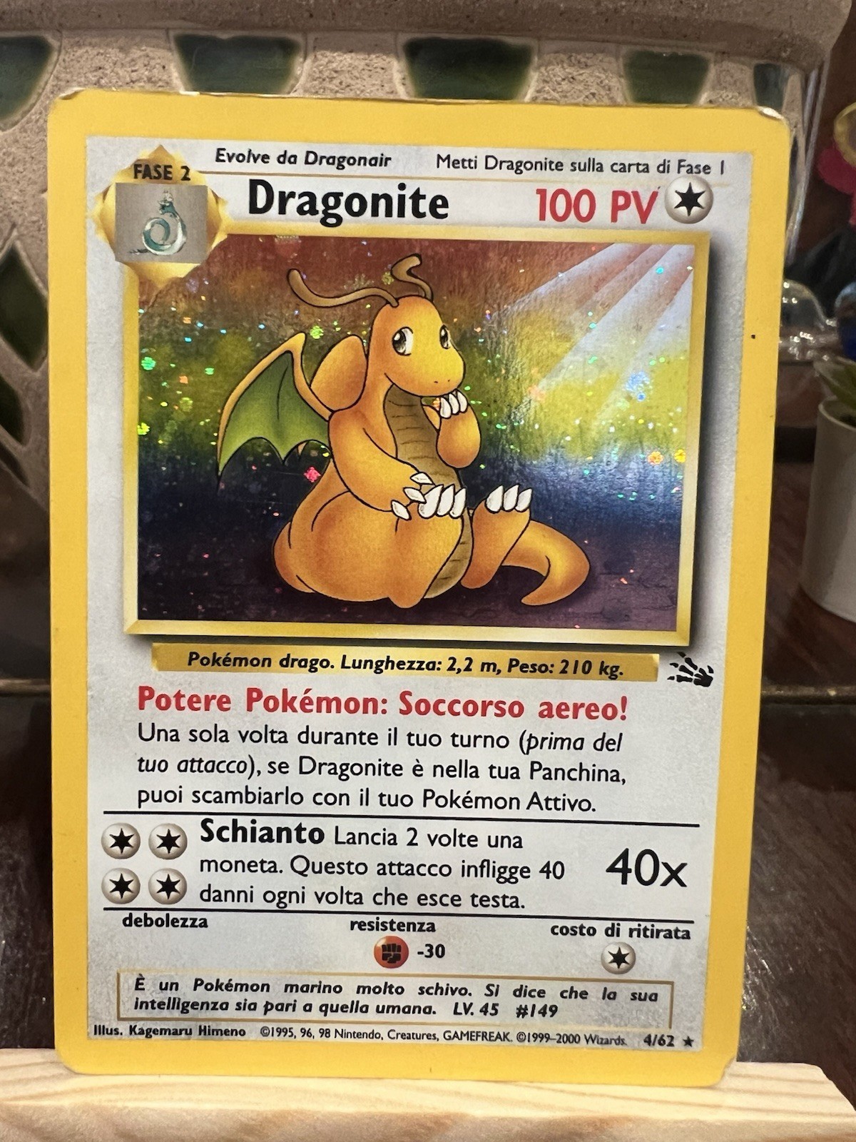 Pokemon TCG Dragonite Holo Rare Fossil Card 4/62