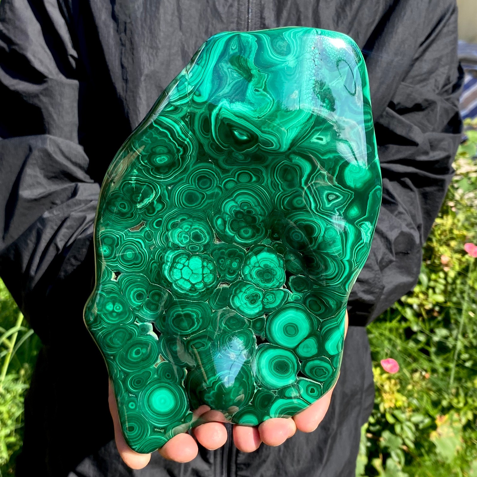 5.02LB Natural Polished Malachite Mineral freeform specimen Reiki Stone